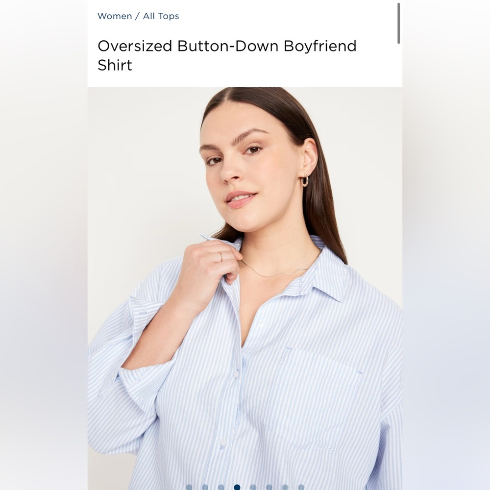 Old Navy women's Blue Striped boyfriend Shirt 3X NWT